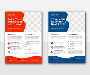 Corporate business flyer template design set with red color. Abstract geometric background, modern publication poster magazine, layout in A4 size 

