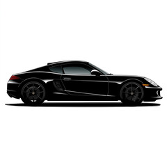 Naklejka premium Black sport car isolated on a white background. 