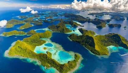 Fototapeta na wymiar Archipel inspiré de Palau en Micronésie