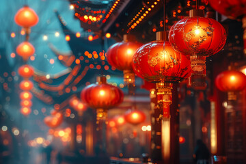 Obraz na płótnie Canvas Vibrant Chinese New Year Night