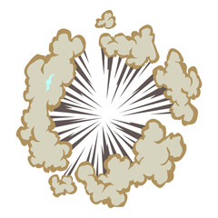 Explosion animation. Cartoon burst effect of  comic boom and bang. Bomb blasts or explosive power energy flash, war game attacks animation.  illusration