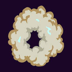 Explosion animation. Cartoon burst effect of  comic boom and bang. Bomb blasts or explosive power energy flash, war game attacks animation.  illusration
