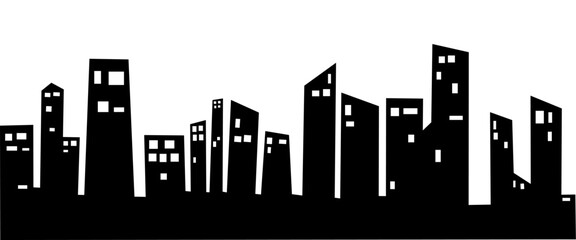 Obraz premium City building silhouettes Vector illustration