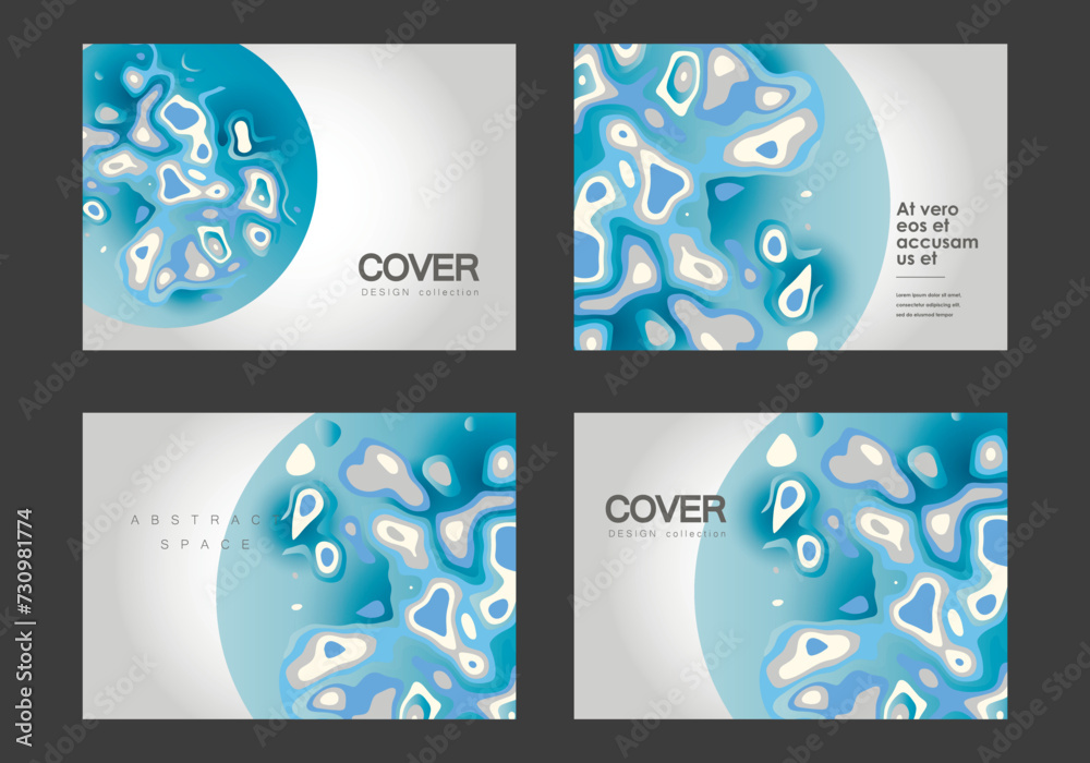 Poster abstract modern graphic elements. brochure cover templates. dynamical blue forms and shapes. vector 