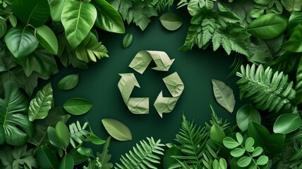 recycling logo with green concept