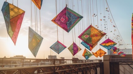 Sakrati kites decoration. Generative AI
