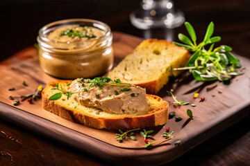 Foie gras pate served with toasted bread - obrazy, fototapety, plakaty