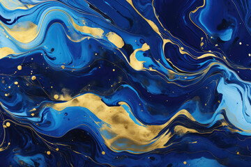 Marble wallpaper background, abstract luxury marble texture with gold and blue colors.