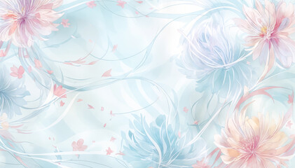 Fototapeta na wymiar Flower background Pastel colors Hand-drawn illustration