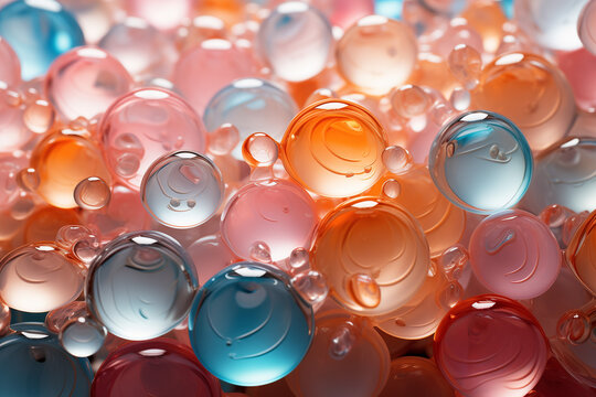 Background formed of hundreds of glass bubbles_6