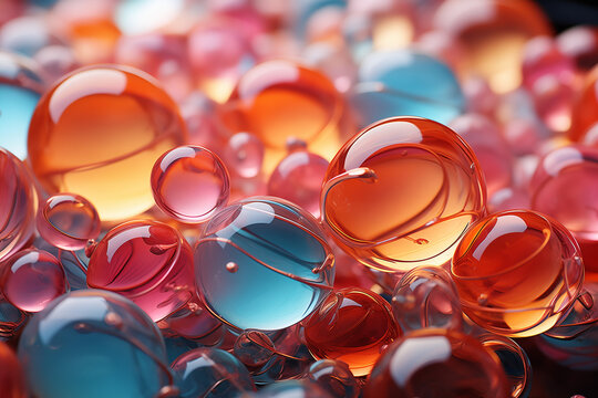 Background formed of hundreds of glass bubbles_7