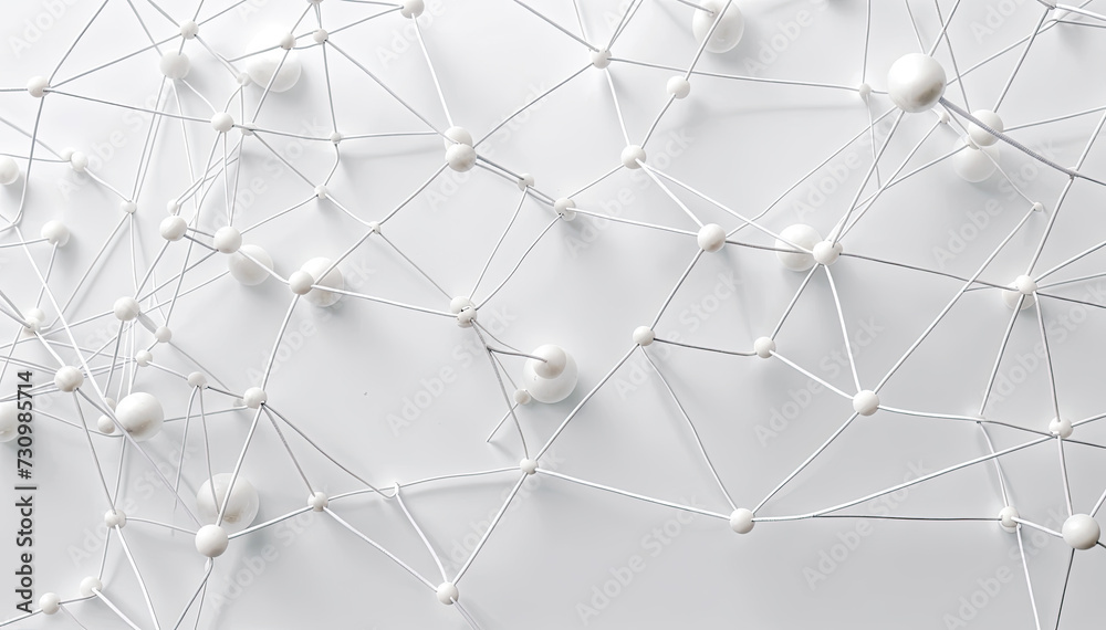 Wall mural abstract white network structure on white background network concept