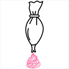pastry bag, icing icon vector illustration symbol
