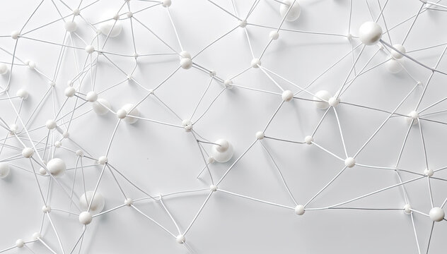 Abstract white network structure on white background Network concept