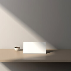 Minimalist Desk Scene with Blank Card