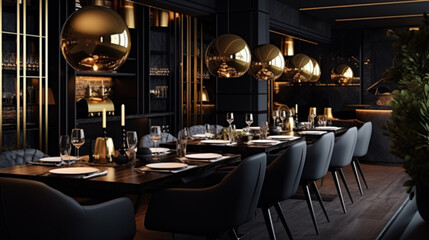 Interior of cozy restaurant. Contemporary design in loft style