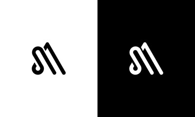 SA initials monoline logo design vector