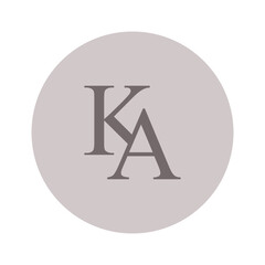 LOGO OF THE LETTER K AND A