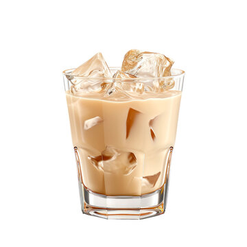 Glass shot of cream liqueur baileys. Isolated on transparent background.