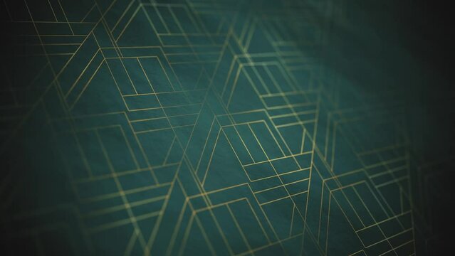 Decorative Background Animation/ 4k animation of an abstract art deco design with decorative patterns and depth of field