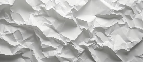Abstract White Crumpled Paper Texture: A Mesmerizing Display of White, Crumpled Paper Texture Creates a Striking Visual Impact - obrazy, fototapety, plakaty