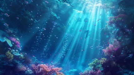 Foto op Canvas Gorgeous underwater landscape wallpaper/background. © Elysium