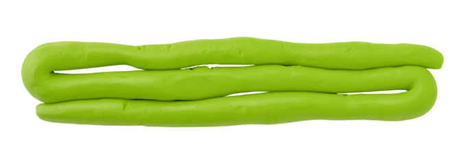 Green plasticine isolated on transparent background.