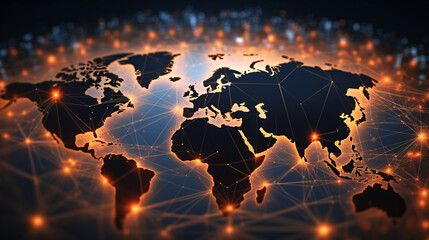 Global business concept of connections and inform - obrazy, fototapety, plakaty