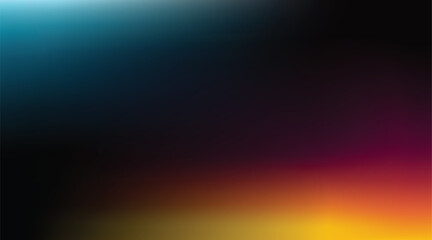 Obraz premium Glowing purple red yellow orange black abstract color gradient banner poster cover design, dark grainy texture, copy space. Dark gradient. 