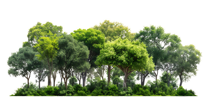 Realistic image of forest on transparent background PNG