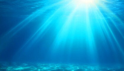 Underwater background with blue water and sun rays 9
