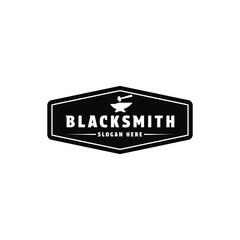 Blacksmith logo design vintage retro style