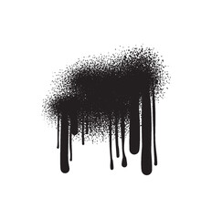 Black color spray paint or graffiti design element on the white wall background.	
