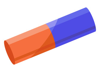Magnetic force and electromagnetic field. Polar magnet scheme. Educational magnetism physics presentation, horseshoe and bar magnet. Cartoon  illustration. Physics science aid