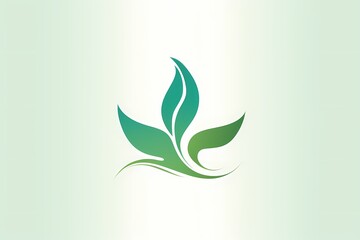 A nature-inspired logo with a graceful leaf motif, capturing the essence of sustainability, against a serene green background.