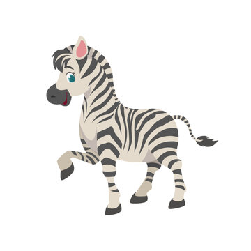 Striped animal for the alphabet Z, Z for zebra. Children's English alphabet. Suitable for decorating postcards, books, flyers, banners, birthday invitations.