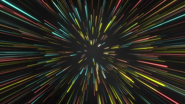 colored 3d lines rays glowing lights flying extremely fast Hyper jump fast lightspeed 