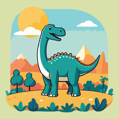 Naklejka premium vector of cute brontosaurs