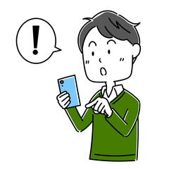 男性　スマホのポーズ1