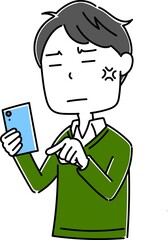 男性　スマホ　ポーズ4