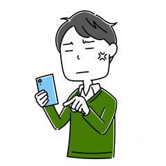 男性　スマホ　ポーズ4