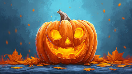 Halloween pumpkin yellow cartoon illustration