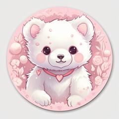 Sticker eines Teddybären mit rundem Profil