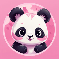 Sticker eines Pandabären mit rundem Profil