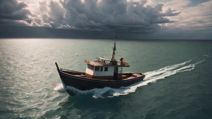 Fototapeta premium Boat in the sea