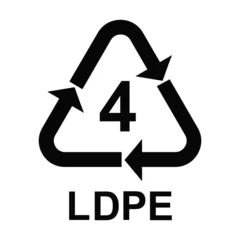 Fotobehang Plastic recycling symbol LDPE 4 , Plastic recycling code LDPE 4 , vector illustration © Golekcuanbuos