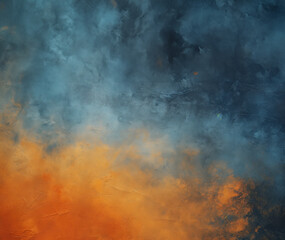Abstract blue and orange background, texture of painting wallpaper, GenerativeAI, dark blue