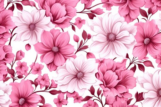 seamless abstract pink vintage background with flowers