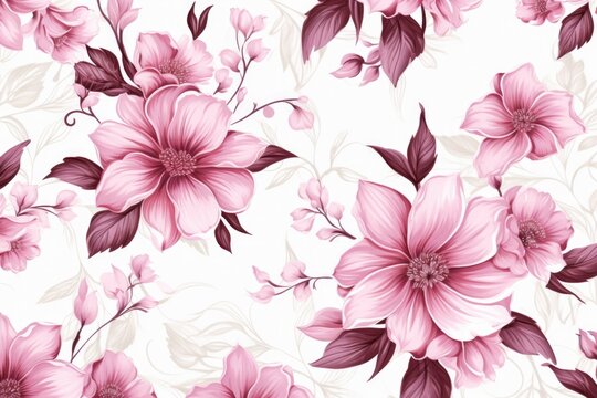 seamless abstract pink vintage background with flowers