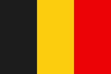 Belgium flag. BE national goverment symbol. Vector